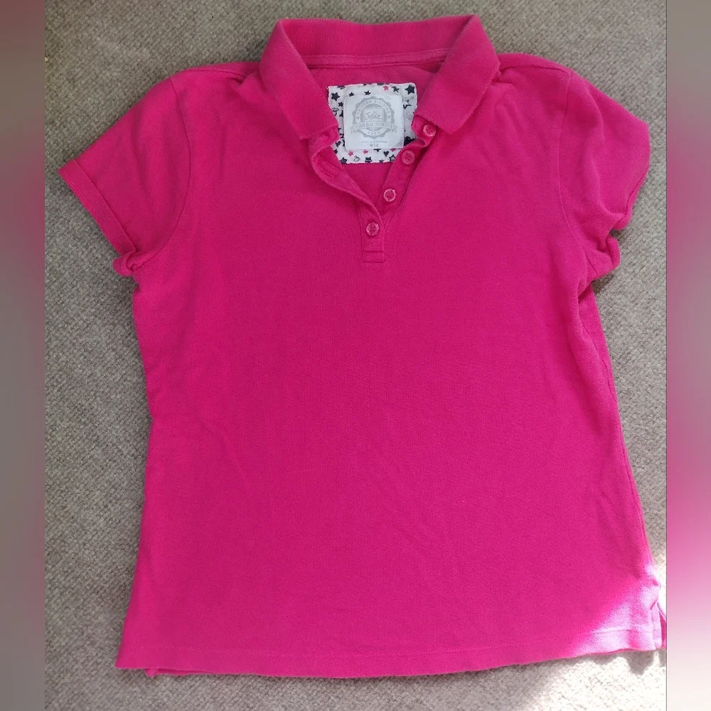 3 /$25 Justice Girls pink collar shirt